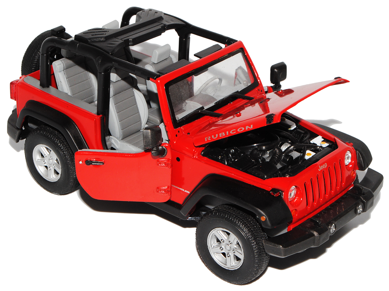 Jeep Wrangler JK 3 Türer Rot Cabrio offen Ab 2007 1/24 Welly Modell Auto mit o.. 